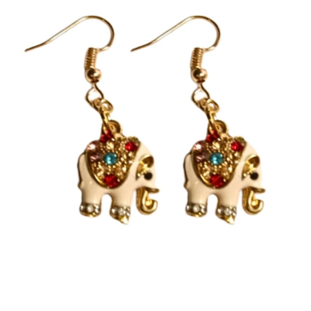 Rose Gold Indian Elephant Earrings